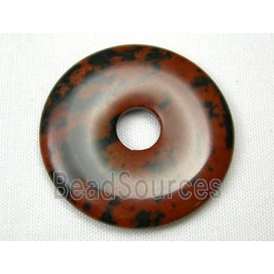 Mahogany Obsidian Stone Pendant, donut