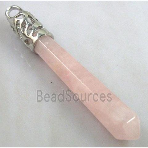 Rose Quartz Stone pendant, stick, point