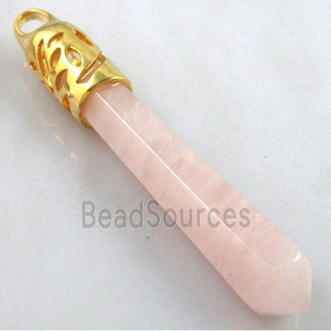 Rose Quartz Stone pendant, stick, point