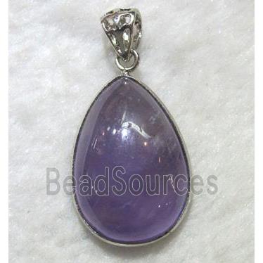 purple Chalcedony teardrop pendant