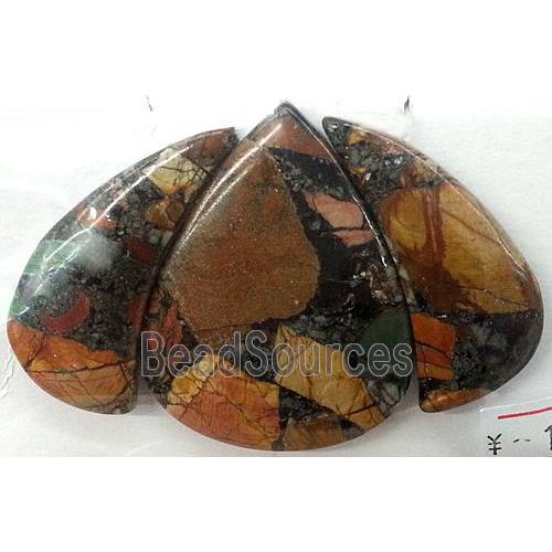 Picasso Jasper Teardrop Pendant Multicolor