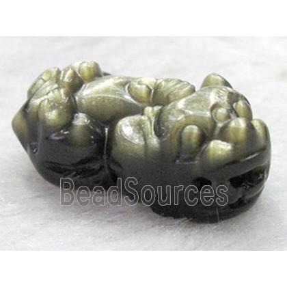 Natural Gold Obsidian Pixiu Pendant