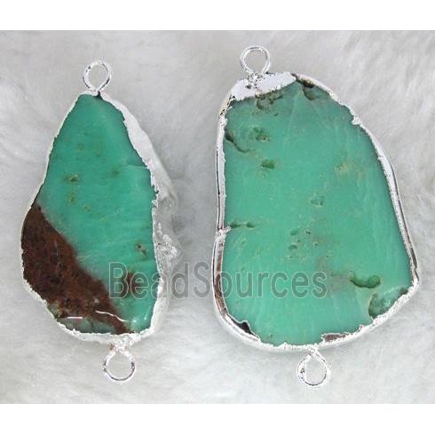 Australian chrysoprase linker, silver