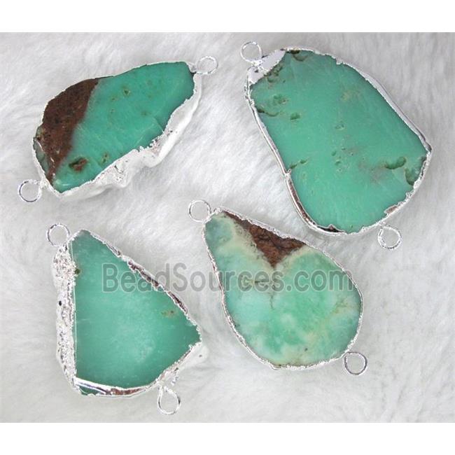 Australian chrysoprase linker, silver