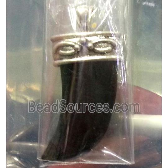 mixed gemstone pendant, horn