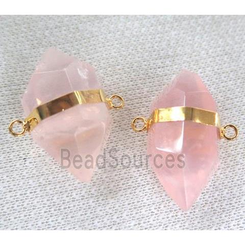 rose quartz connector with double point