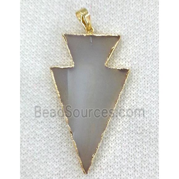 gray Agate arrowhead pendant