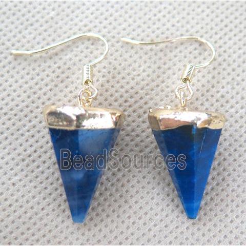 agate earring, diamond, blue