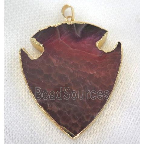 agate pendant, arrowhead, red