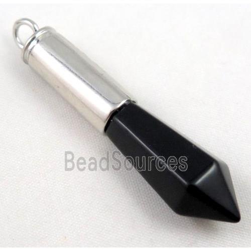 black onyx bullet pendant