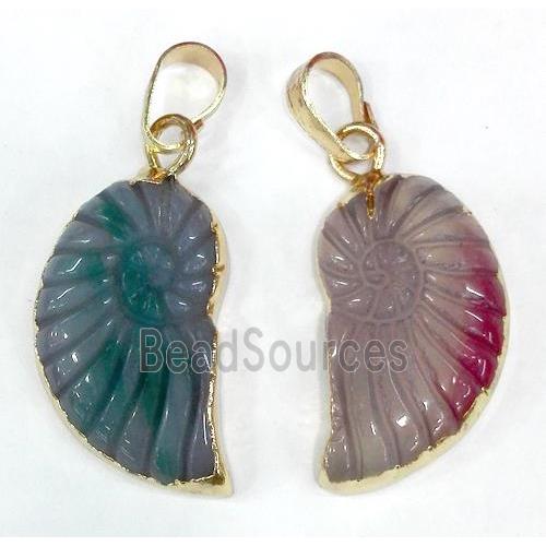 agate pendant, spiral shell