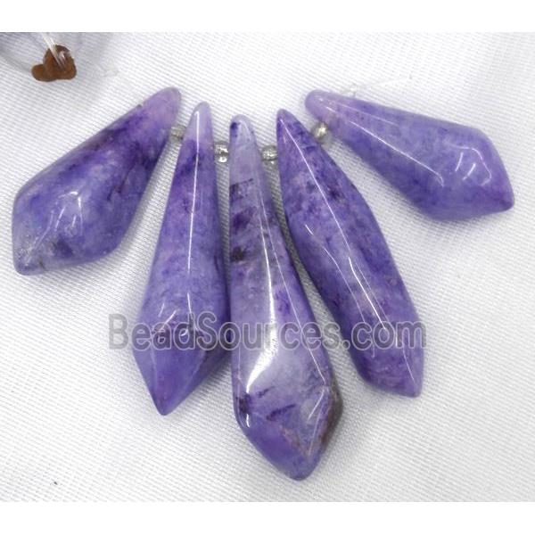 clear quartz pendant for necklace, jewelry sets, puple dye