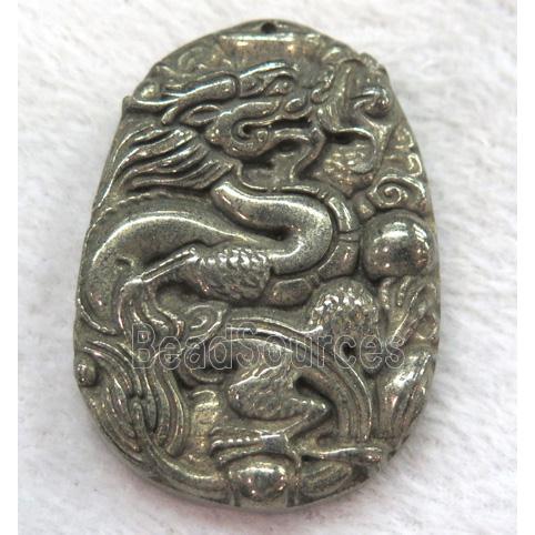 pyrite pendant, dragon