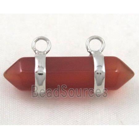 red agate pendant, bullet