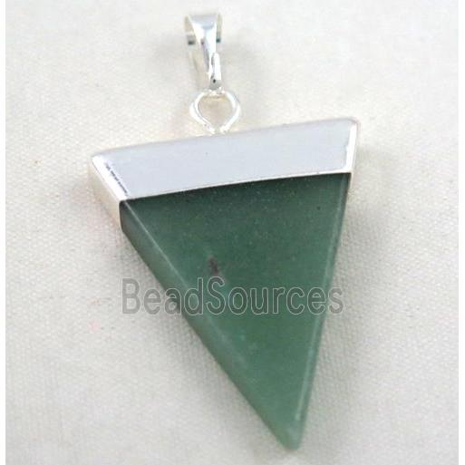 green aventurine pendant, triangle