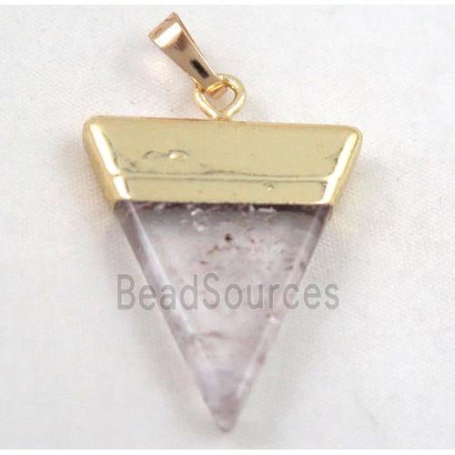 clear quartz pendant, triangle