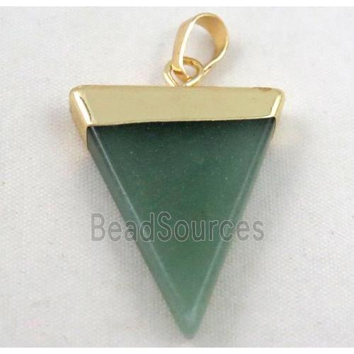 green aventurine pendant, triangle