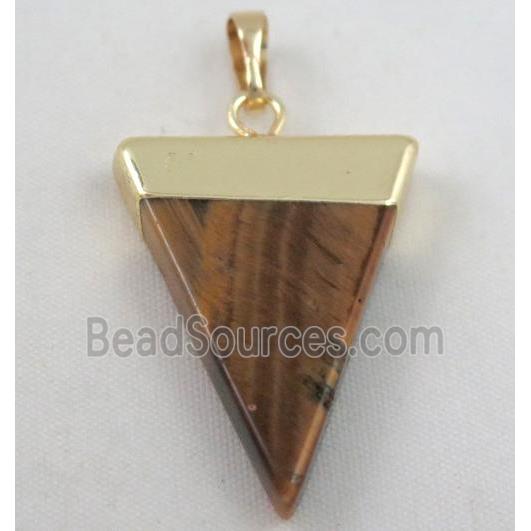 tiger eye stone pendant, triangle