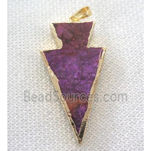 purple Sea Sediment jasper pendant, arrowhead