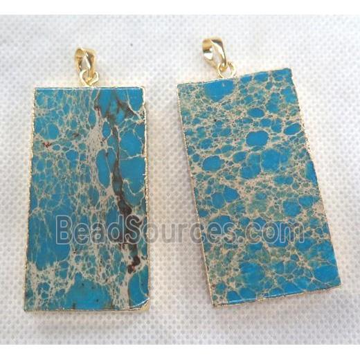 blue Sea Sediment Jasper pendant, rectangle