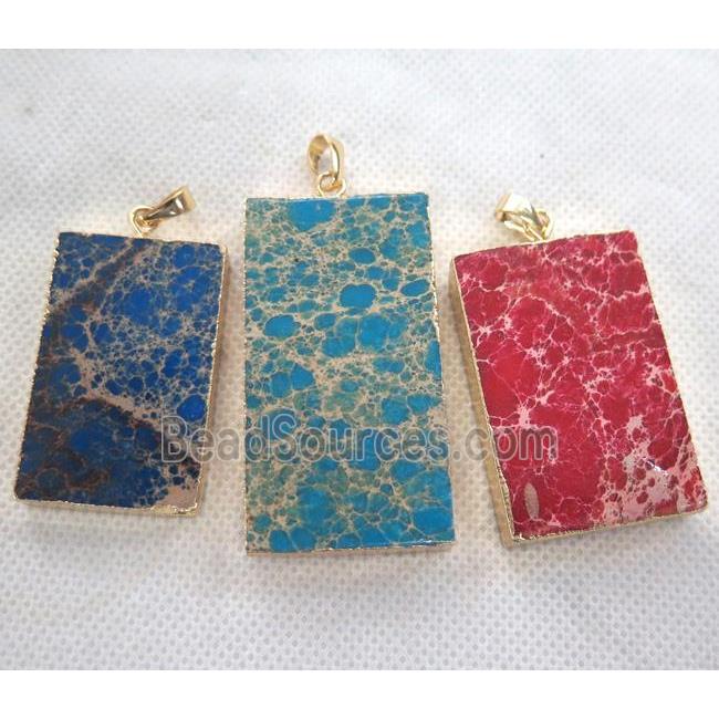 Sea Sediment Jasper pendant, rectangle, mixed color