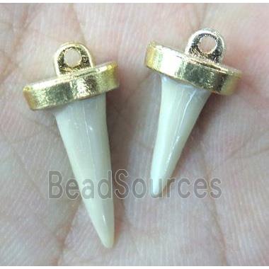 fossil of shark-tooth pendant, gold plated