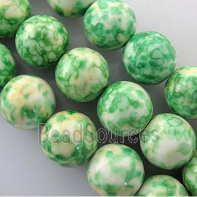 rainforest stone beads, green, stability, round