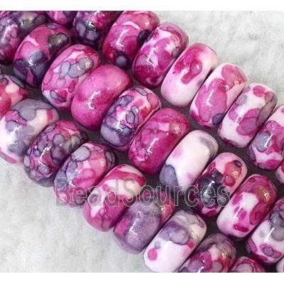 rainforest stone bead, rondelle, purple, stability