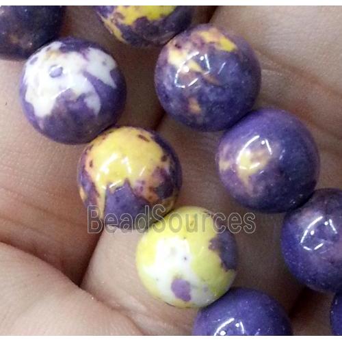 purple Rainforest stone beads, round, stability