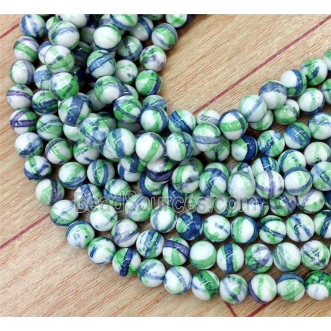 Rainforest jasper beads, round, stability