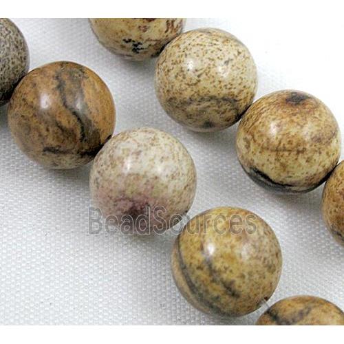 round Picture Jasper Beads