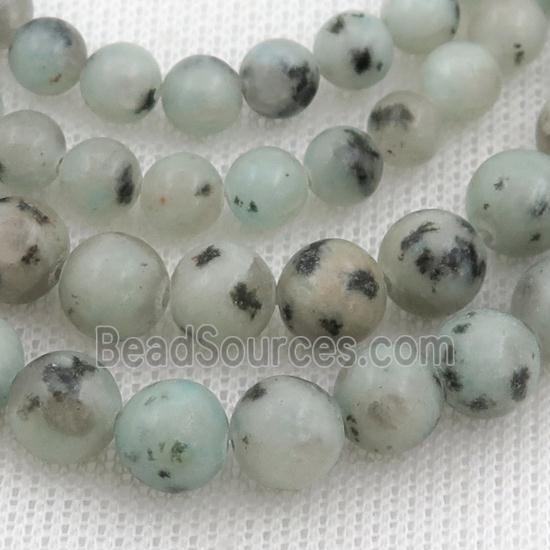 Sesame Kiwi Jasper Beads, round