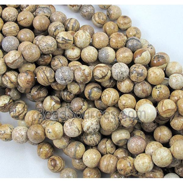 round Picture Jasper Beads