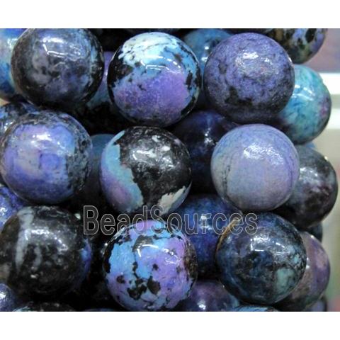 natural Chrysotine bead, round, lavender