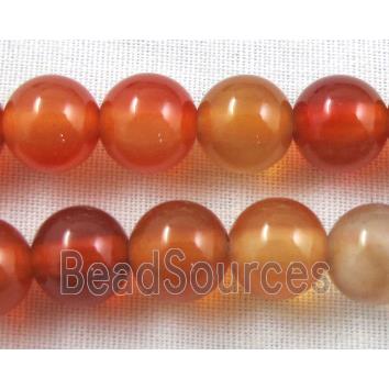 Nature Agate beads, Carnelian, Round