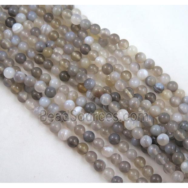 round gray Botswana Agate beads, dye