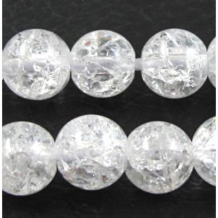 Natural Crackle Clear Quartz, AA Grade, Round