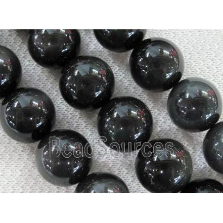 round black obsidian beads