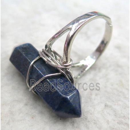 lapis lazuli ring, wire wrapped