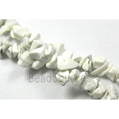 White Howlite Turquoise Chip Beads