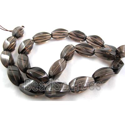 Smoky Quartz beads, twist