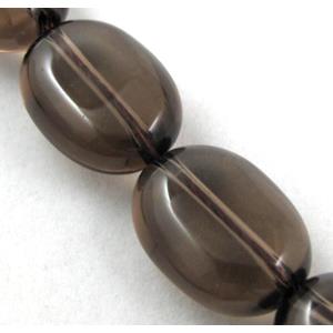 Smoky Quartz beads, flat rice bead