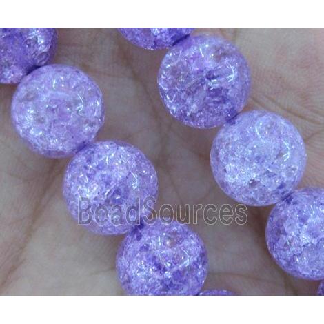 round purple Crackle Crystal beads