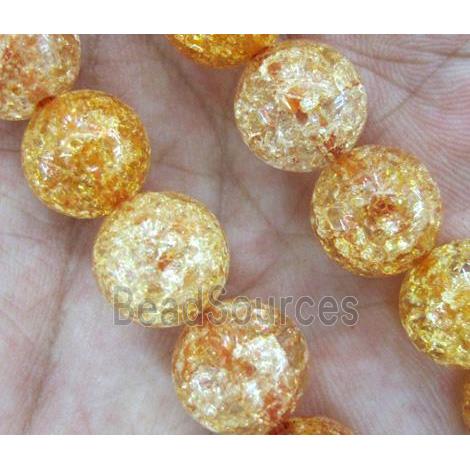 round golden Crackle Crystal beads