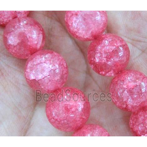 round red Crackle Crystal beads