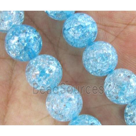 round blue Crackle Crystal beads