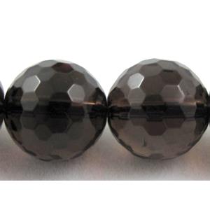 Smoky Quartz bead, faceted round