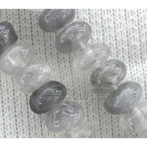 natural Cloudy Quartz Beads, rondelle