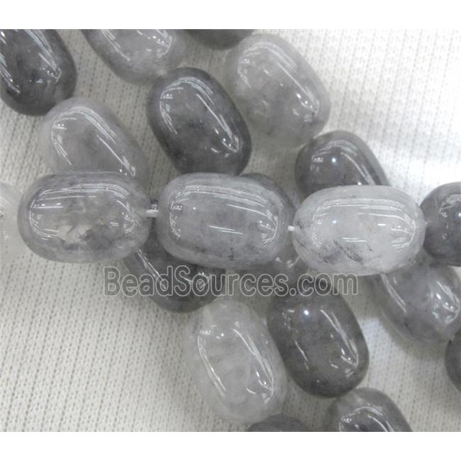 natural Cloudy Quartz bead, barrel