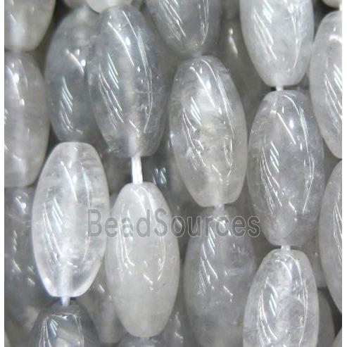 natural cloudy quartz bead, barrel